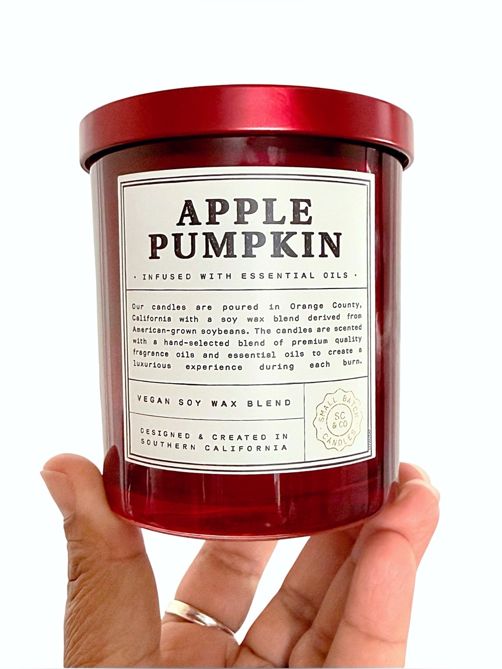 Leoben Company Apple Pumpkin Scented Candle - Red